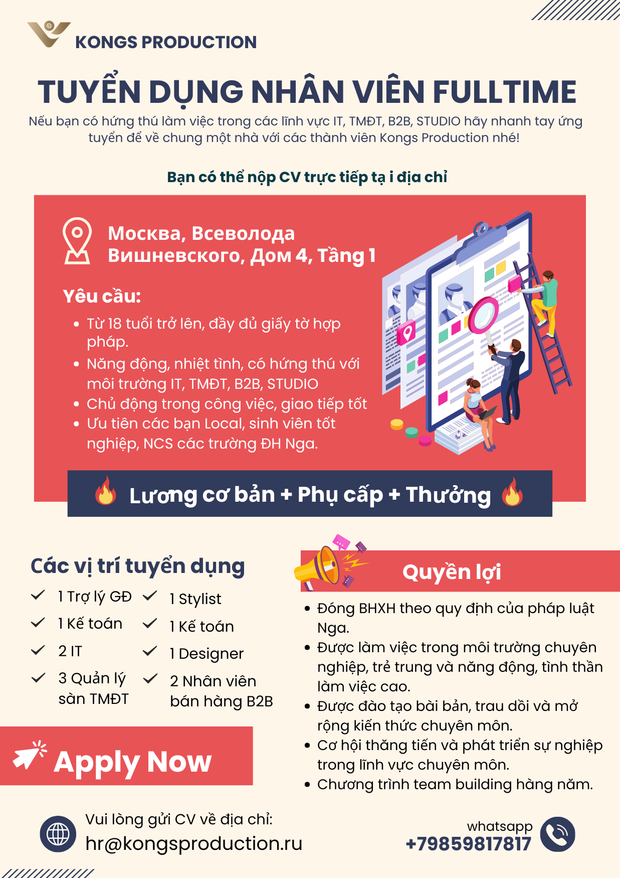 Thông báo tuyển dụng tại Nga